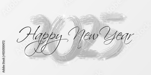 Happy new year - best wishes 2025 with colorful truncated number. Perfect vector for poster, banner, greeting and new year 2025 celebration.