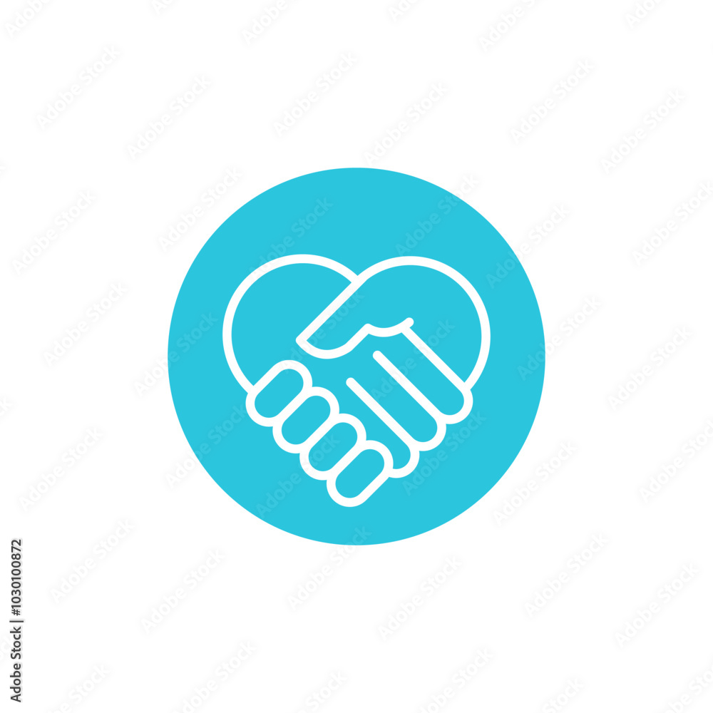 Promise. Hand shake icon. Isolated on white background. From blue icon set Promise. Hand shake icon. Isolated on white background. From blue icon set