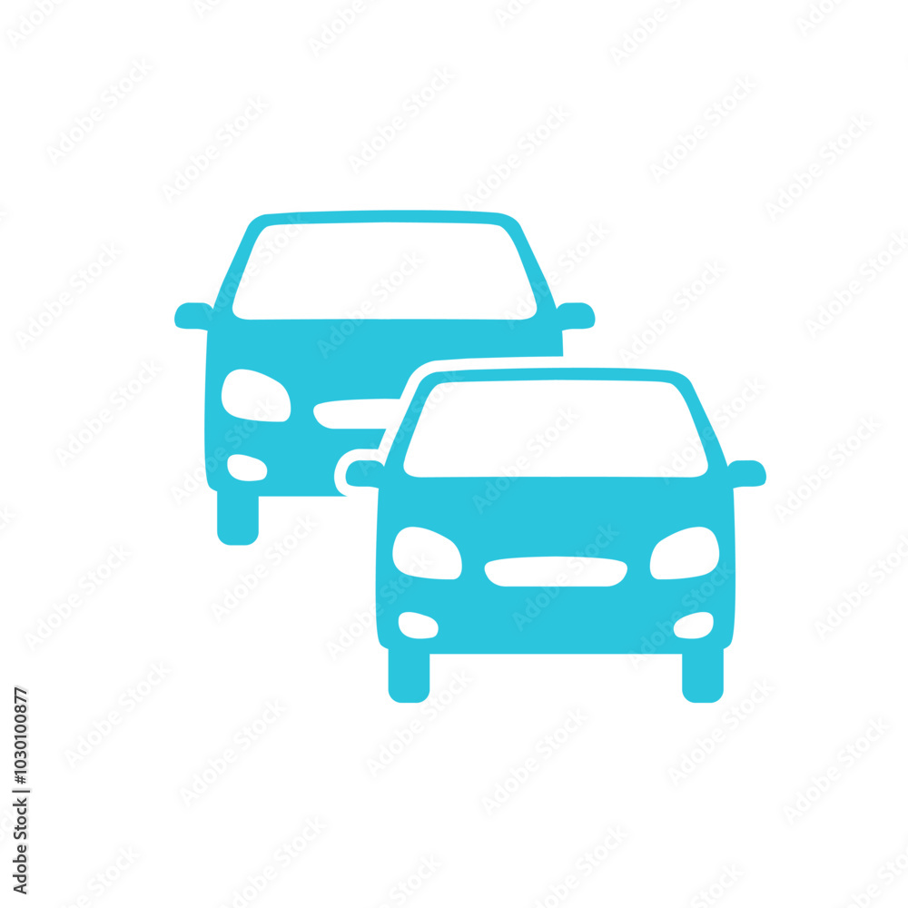 Cars icon, Front view, Isolated on white background. From blue icon set. Cars icon, Front view, Isolated on white background. From blue icon set.