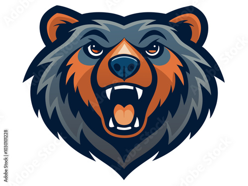 A Bear head mascot logo vector illustration.
