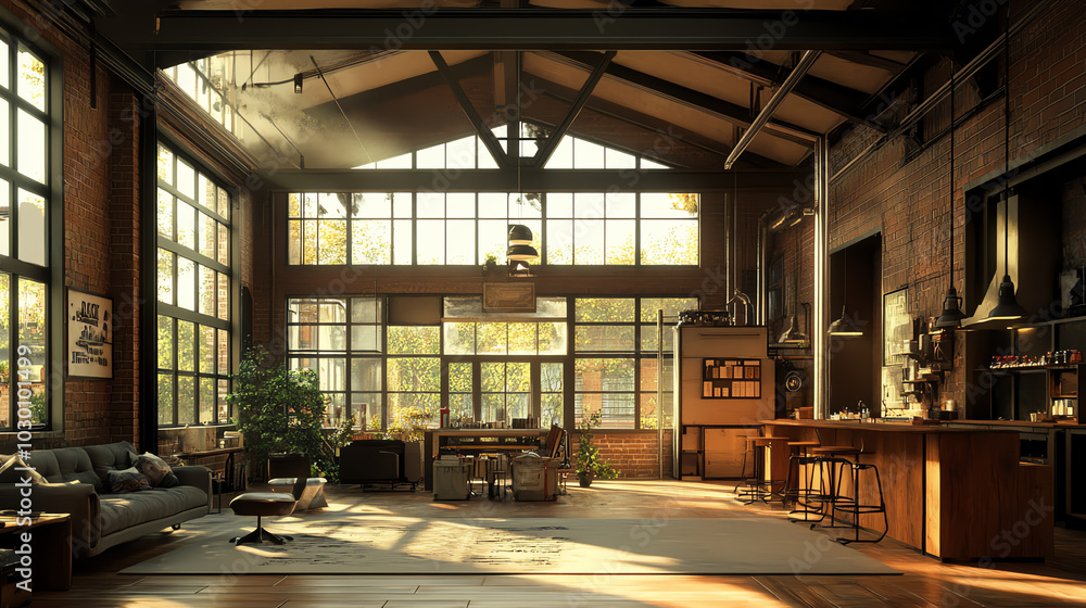 Spacious industrial-style interior design Spacious industrial-style interior design