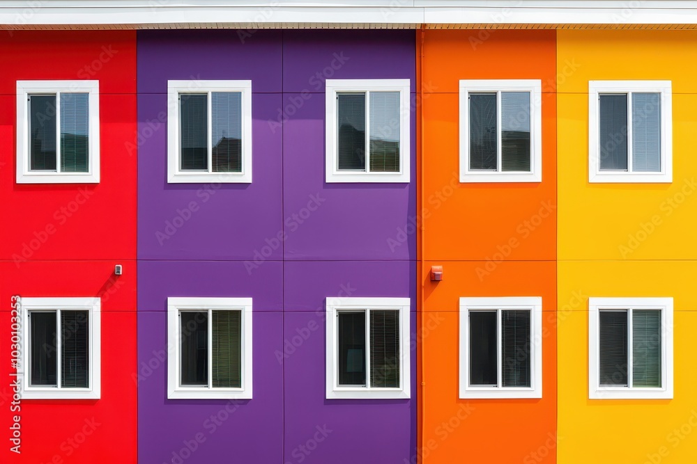 A vibrant row of townhouses featuring bold paint colors that bring life and energy to the urban landscape. A vibrant row of townhouses featuring bold paint colors that bring life and energy to the urban landscape.