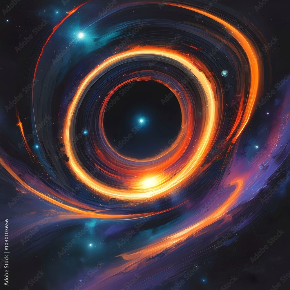 Obraz premium Illustration of black hole in space.
