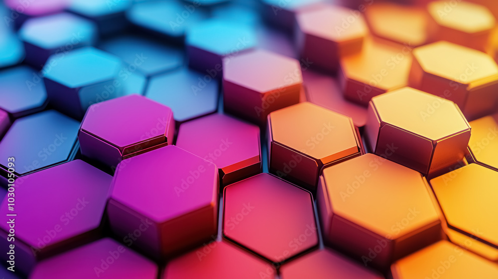 Gradient hexagon tiles in sunset colors Gradient hexagon tiles in sunset colors