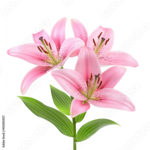Elegant pink lilies in bloom a captivating display of nature's beauty and graceful floral arrangement