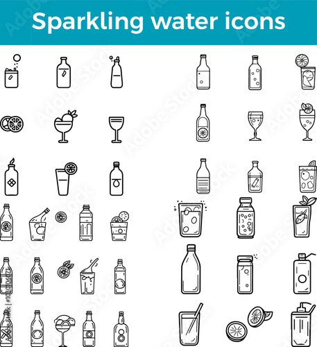 Sparkling water icon bubbly carbonated beverage refreshing drink vector healthy hydration illustration