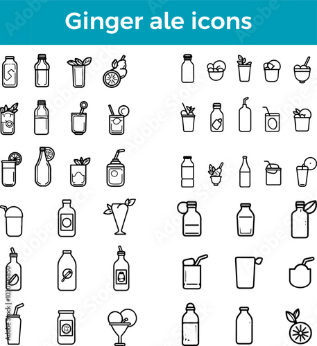 Ginger ale icon fizzy ginger-flavored beverage refreshing drink vector classic soda illustration