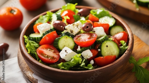 Refreshing Mediterranean Salad with Fresh Tomatoes for Healthy Eating