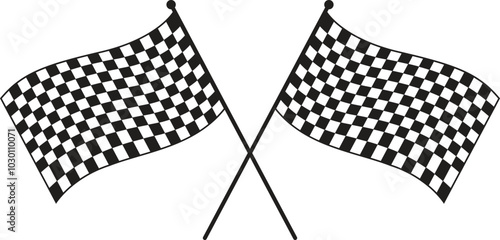 NASCAR Checkered Flag crossed checkered flags eps vector file