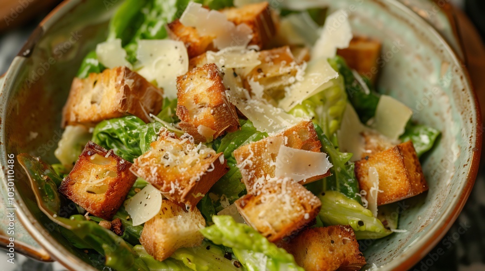 Caesar Salad with Croutons and Parmesan Cheese