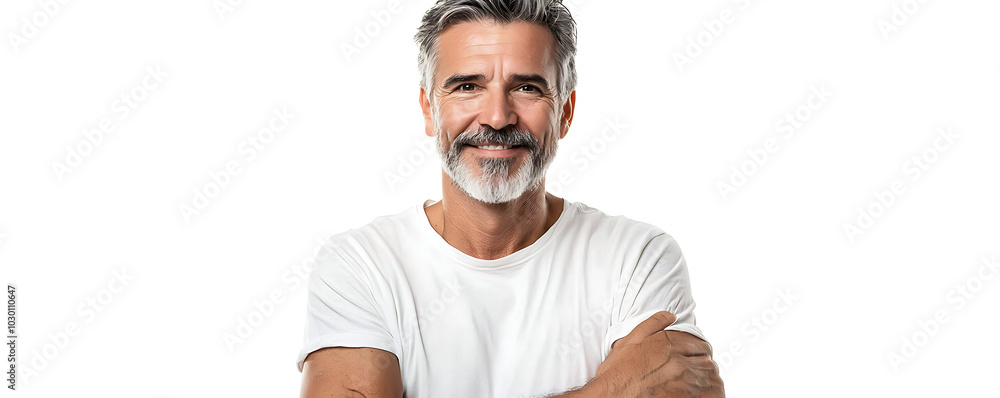 Confident middle aged man in casual outfit studio portrait Confident middle aged man in casual outfit studio portrait