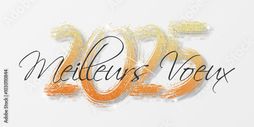 Bonne année - meilleurs vœux 2025 - vecteur pour affiche, bannière, salutation et célébration du nouvel an 2025.
