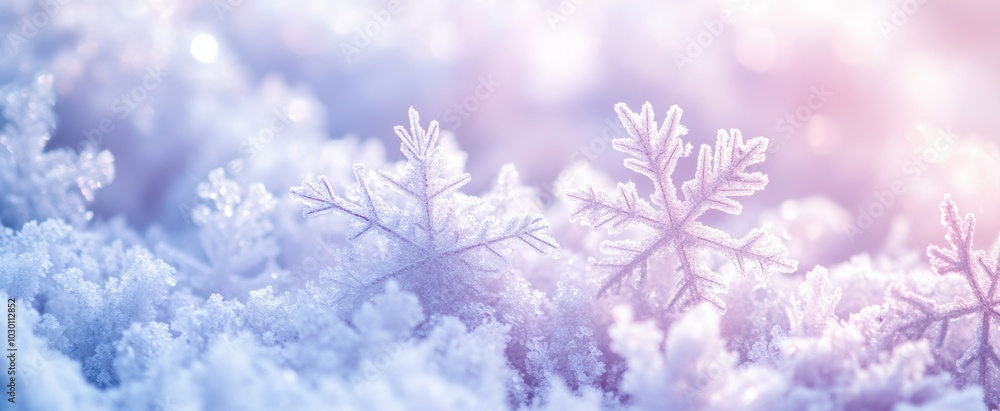 The Frosted Snowflakes Close-up The Frosted Snowflakes Close-up