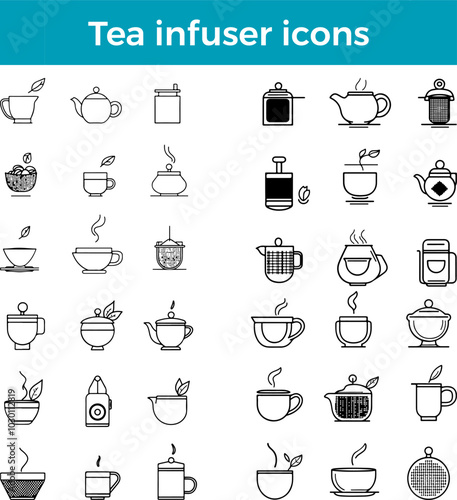 Tea infuser icon essential tool for steeping loose leaf tea vector brewing accessory illustration