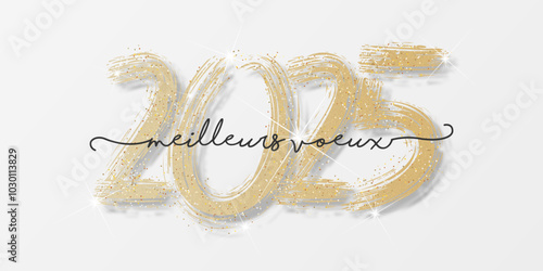 Bonne année - meilleurs vœux 2025 - vecteur pour affiche, bannière, salutation et célébration du nouvel an 2025.