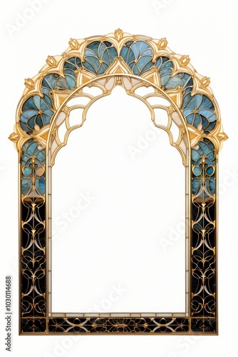 Arch art nouveauand Floral frame decorative arched design.