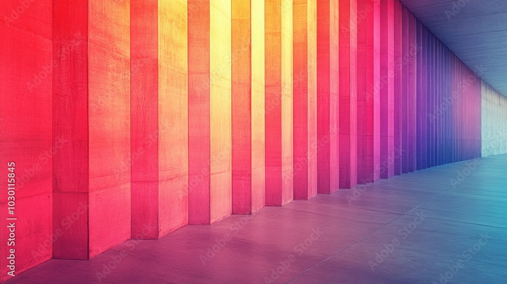 Vibrant Gradient Wall in Modern Architecture Vibrant Gradient Wall in Modern Architecture