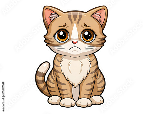 Cartoon cat sad mood sticker
