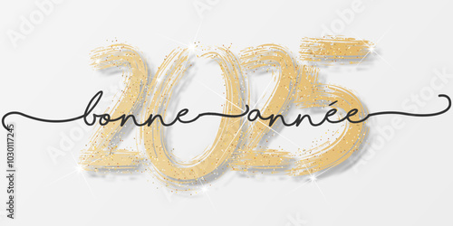 Bonne année - meilleurs vœux 2025 - vecteur pour affiche, bannière, salutation et célébration du nouvel an 2025.