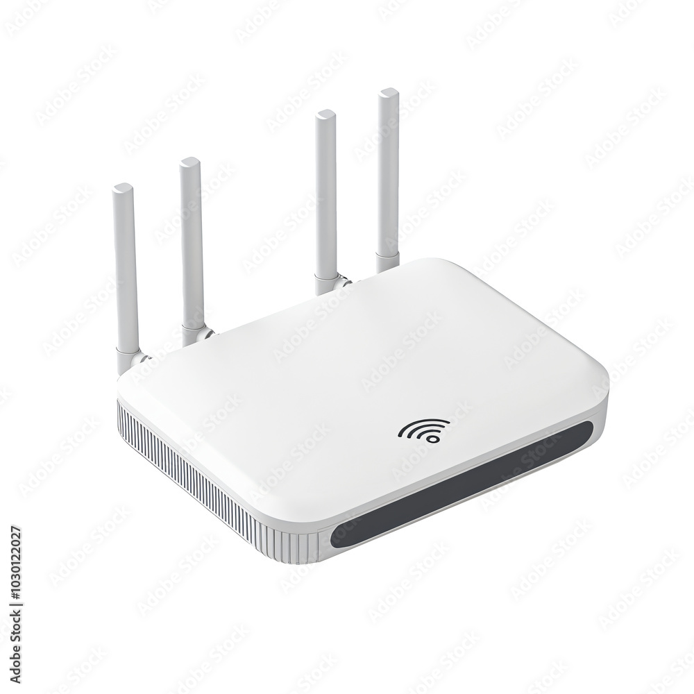 Modern Wi-Fi Router on Transparent background in 3D Render Modern Wi-Fi Router on Transparent background in 3D Render