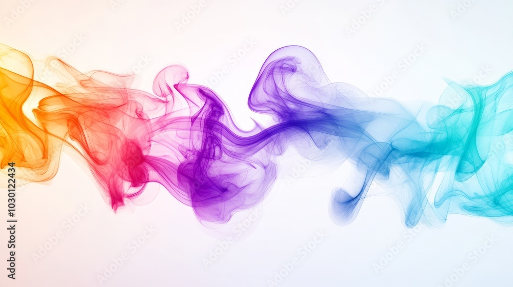 Vibrant Swirling Smoke Abstract 3D Background with Glowing Lights Vibrant Swirling Smoke Abstract 3D Background with Glowing Lights