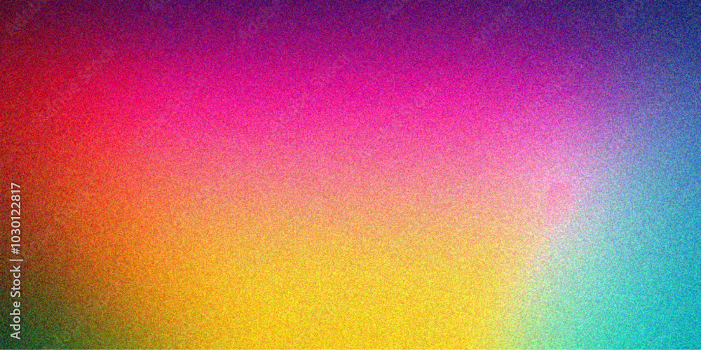 Fototapeta premium Colorful Gradient Background with Noise Texture Effects. glowing Vibrant grainy gradient background, colorful noise texture, retro banner poster cover backdrop header design.