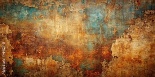 Abstract Canvas of Time, Peeling Layers Unveiling a History of Hues and Textures