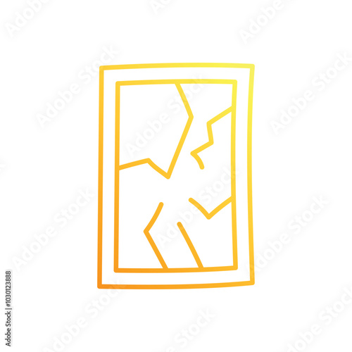 Broken mirror hand draw doodle vector icon