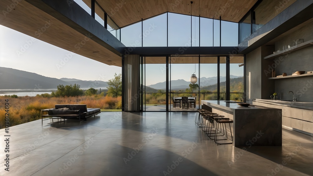 Ai-Generated Image of Modern House in The Nature Ai-Generated Image of Modern House in The Nature