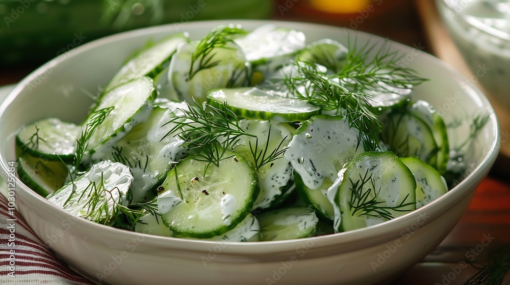 Cucumber Salad with Dill and Creamy Dressing Cucumber Salad with Dill and Creamy Dressing