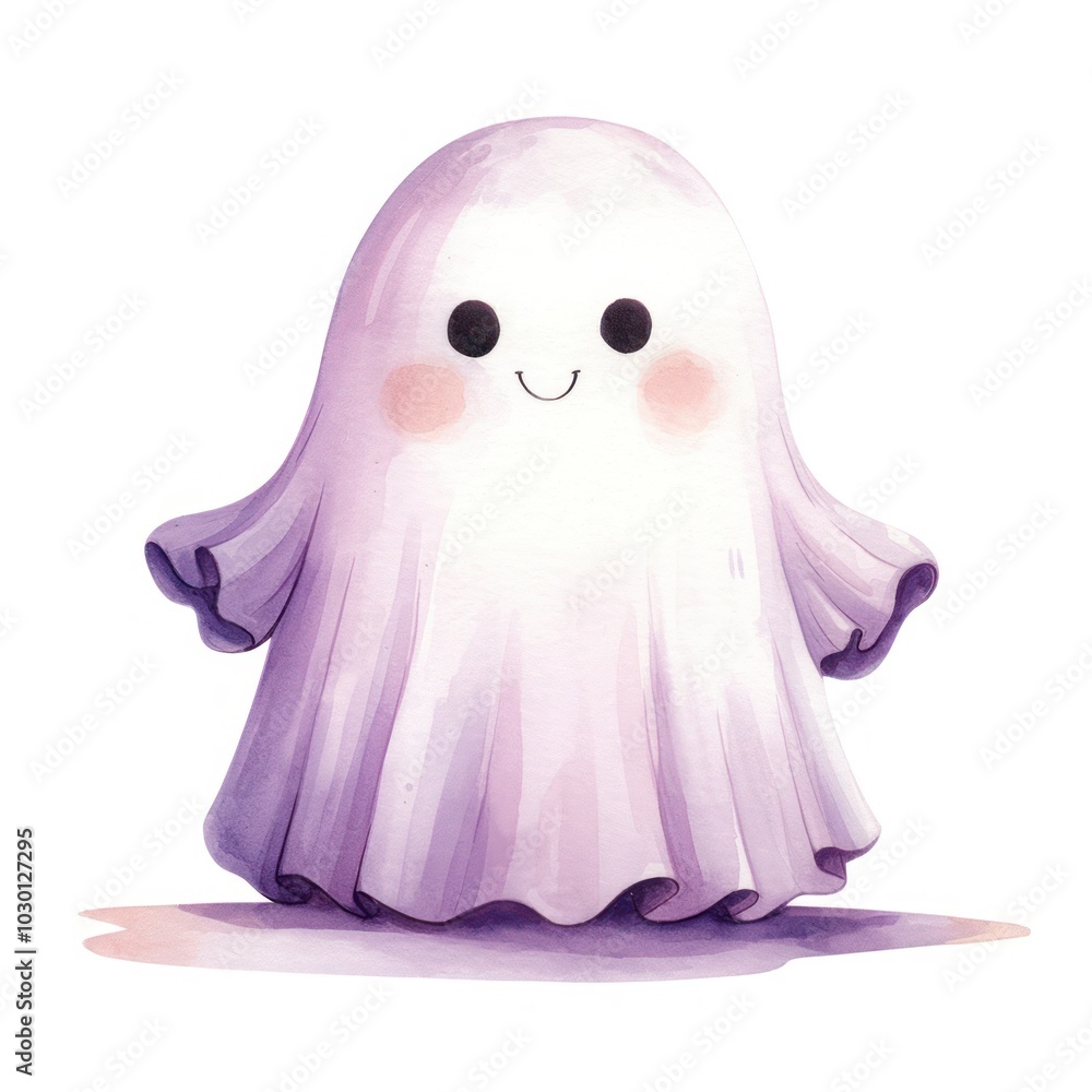 Pink black halloween ghost illustration watercolor art. Pink black halloween ghost illustration watercolor art.