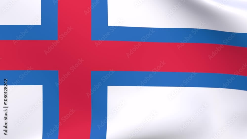 A National 3D Rendered Flag of Faroe Islands A National 3D Rendered Flag of Faroe Islands