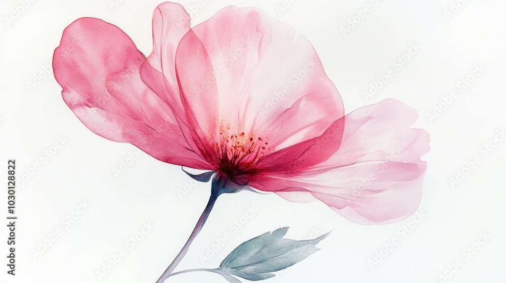 Delicate Pink Flower Watercolor Delicate Pink Flower Watercolor
