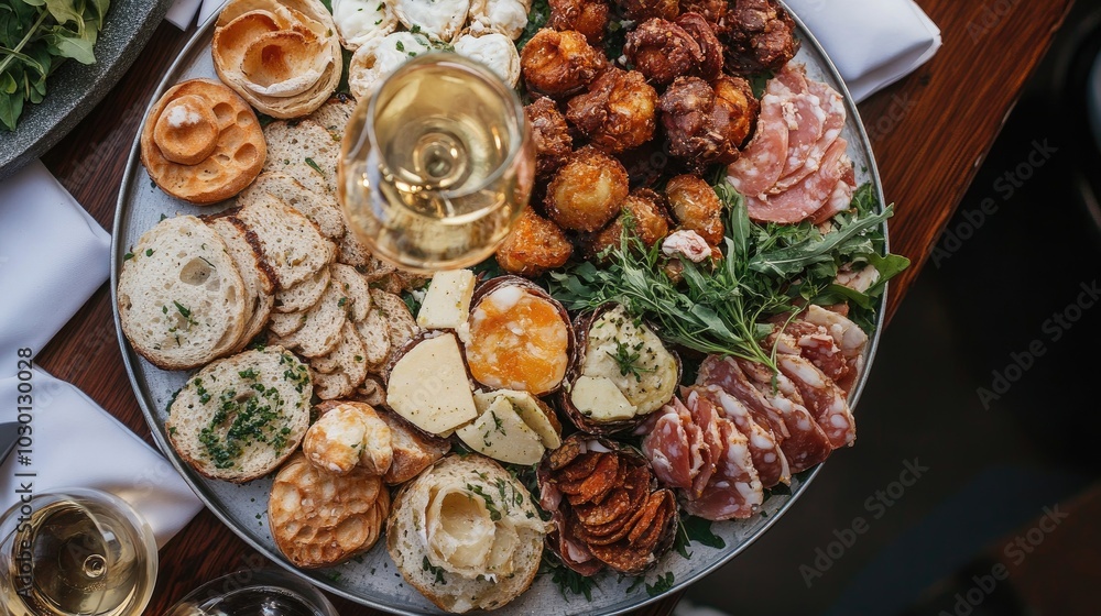 Assorted Cicchetti Platter with Cheeses and Meats Assorted Cicchetti Platter with Cheeses and Meats