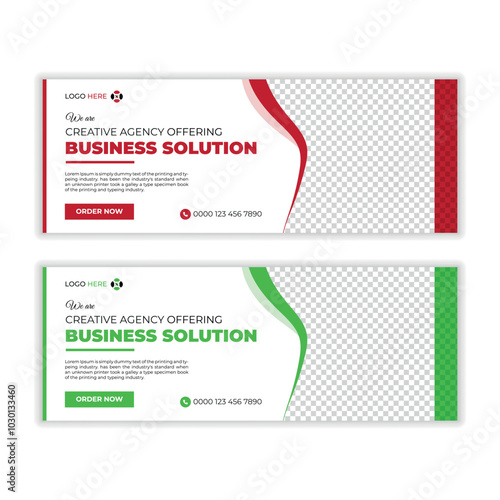 Facebook business cover banner template vector design