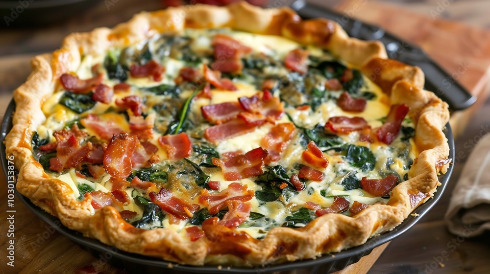 Spinach and Bacon Quiche in a Pastry Crust Spinach and Bacon Quiche in a Pastry Crust