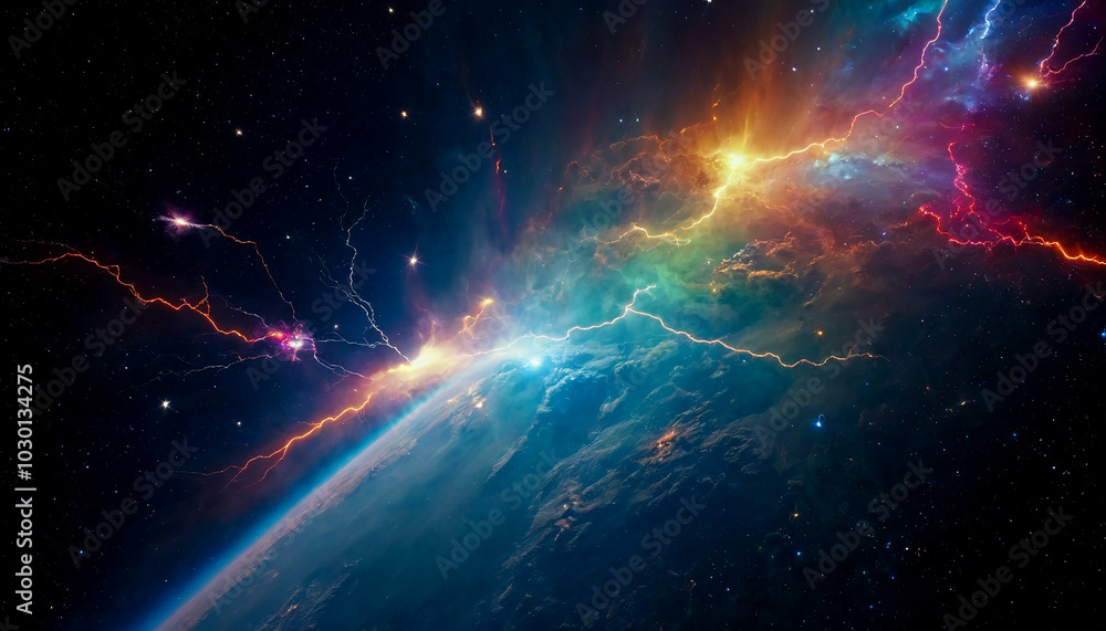 Obraz premium The nebula lurking out in the depths of space. 