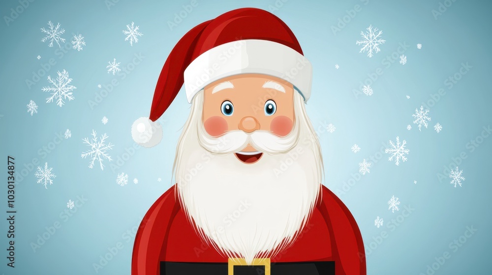 Happy Santa Claus with Snowflakes Happy Santa Claus with Snowflakes