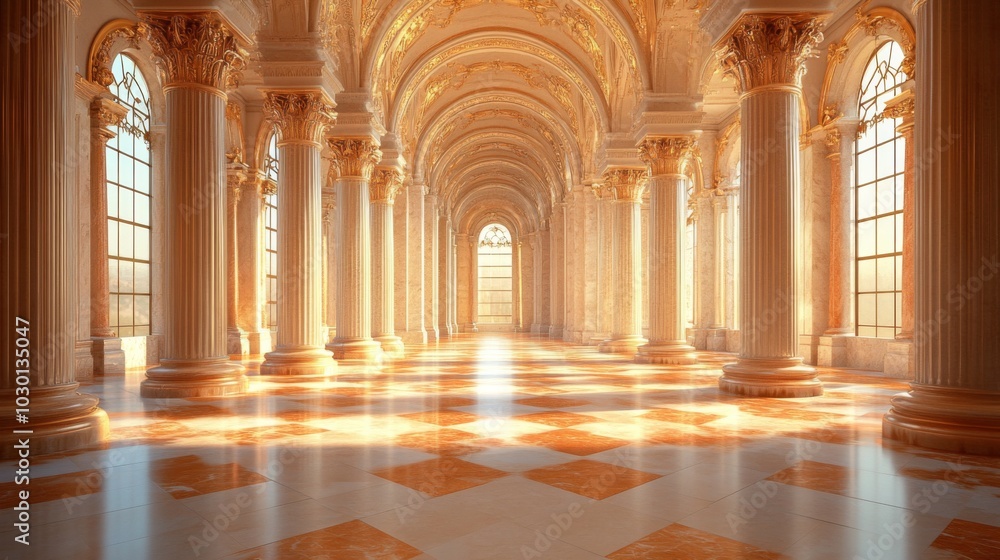 Fototapeta premium Majestic Sunlit Hallway