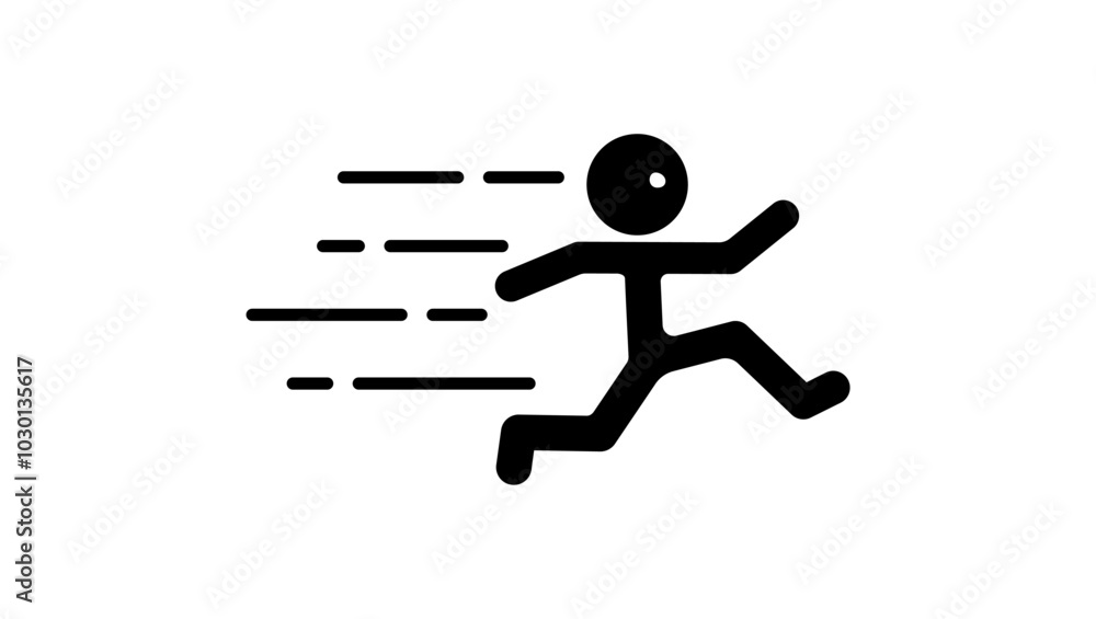 Running man, black isolated silhouette Running man, black isolated silhouette