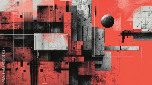 Produce a neo brutalism inspired poster for a tech conference, featuring bold typography and raw, exposed elements