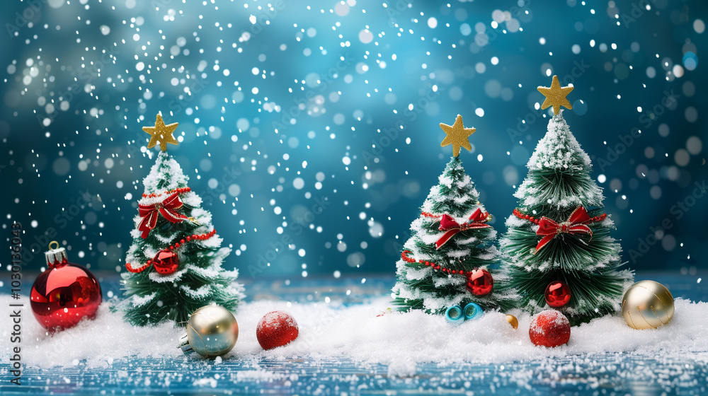 Obraz premium Christmas tree with copy space for greeting card in new year festival.