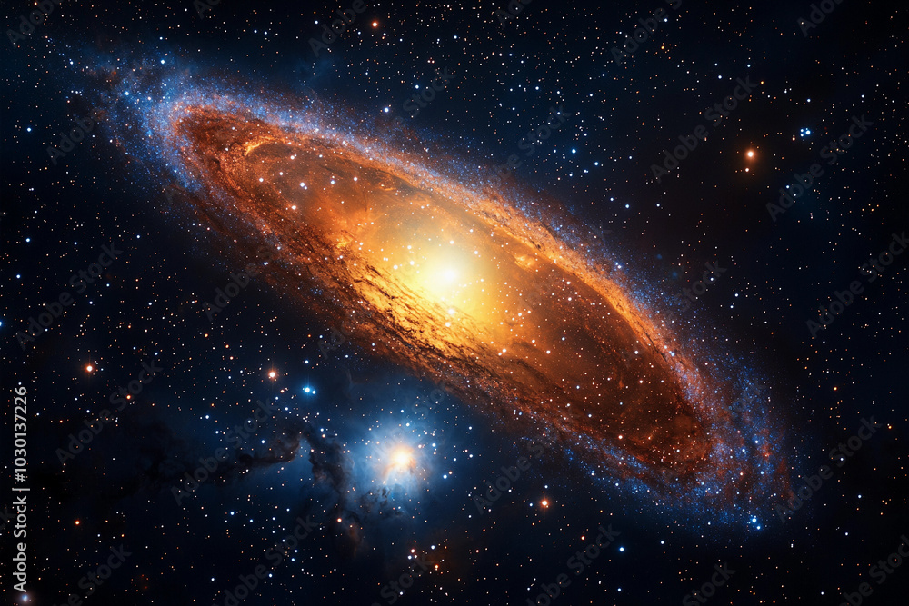 Fototapeta premium A striking view of a spiral galaxy captured in deep space
