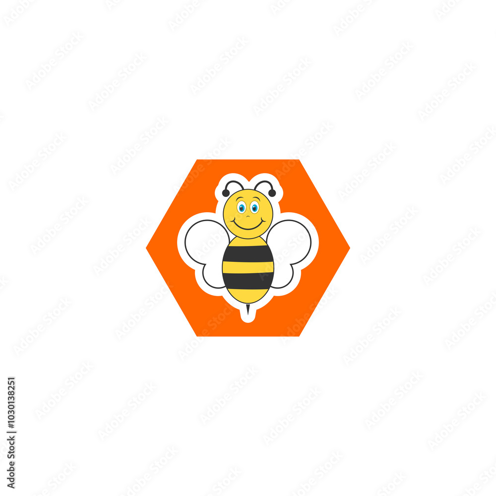 Obraz premium Cute Cartoon Bee sign. Bee icon isolated on transparent background