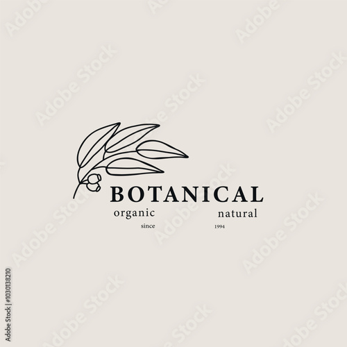 Line art Australian eucalyptus logo