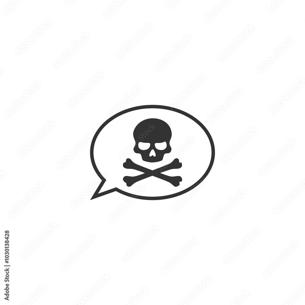 Comic balloon with a skull icon isolated on transparent background Comic balloon with a skull icon isolated on transparent background