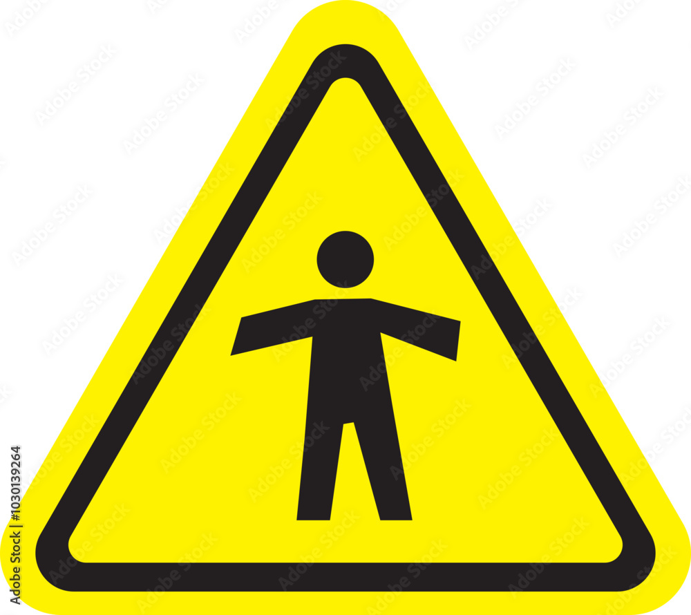 Pedestrian Crossing Sign, People Cross Symbol, Triangle Crossing Road Sign Pedestrian Crossing Sign, People Cross Symbol, Triangle Crossing Road Sign