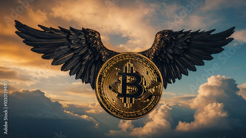 Bitcoin flying with the wings
