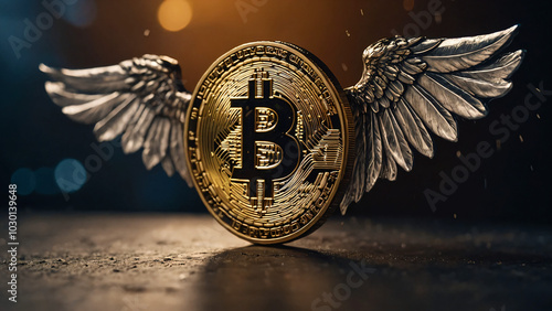 Bitcoin flying with the wings