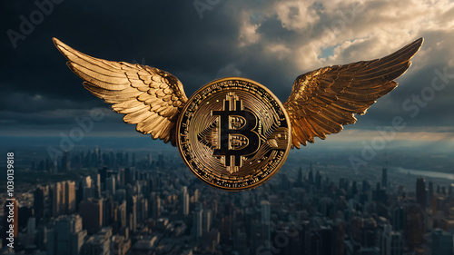 Bitcoin flying with the wings